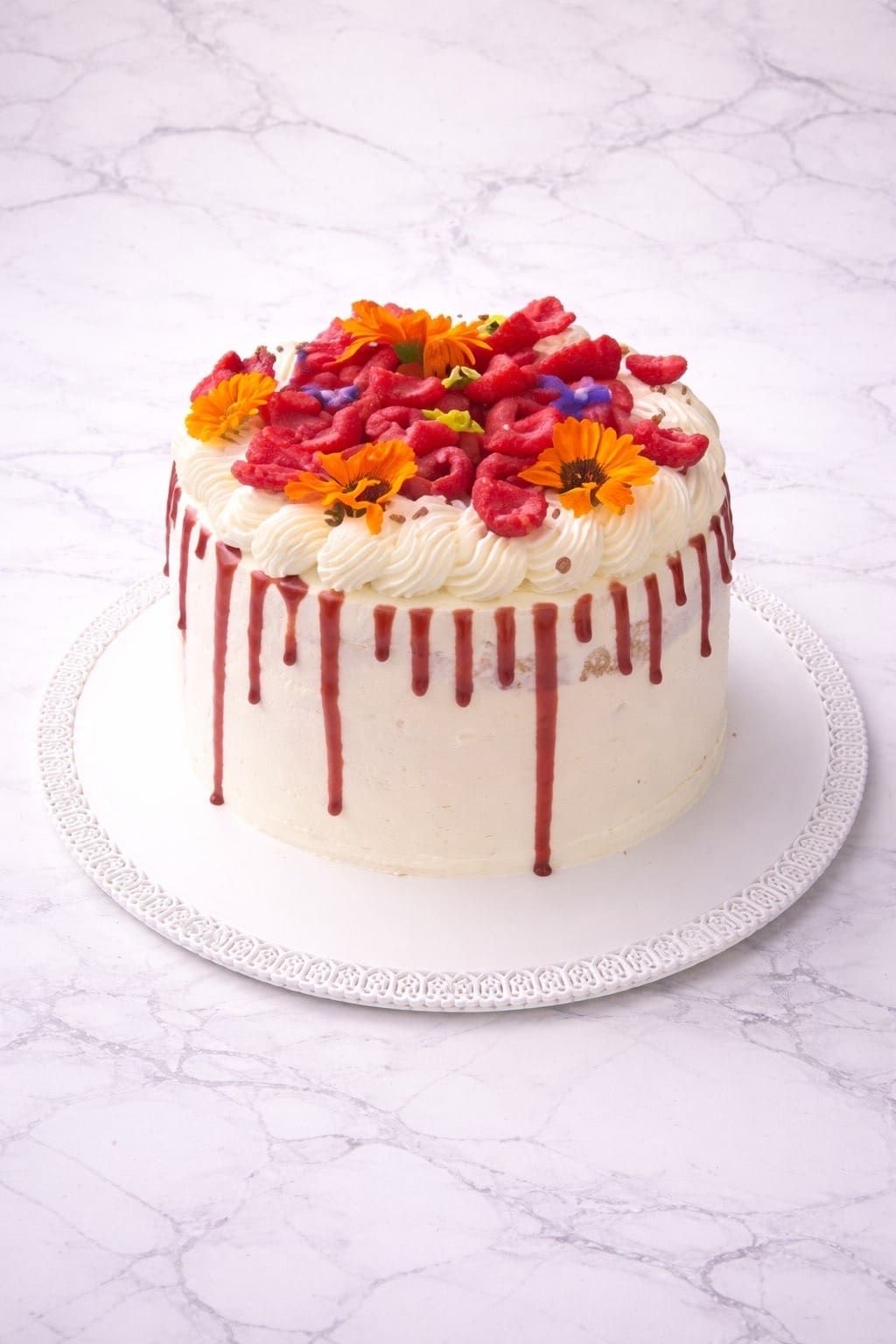 Layer cake framboise vanille
